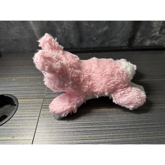 8" Animal Adventure Plush Pink White Plush Laying Easter Bunny Stuffed Rabbit - Picture 4 of 9